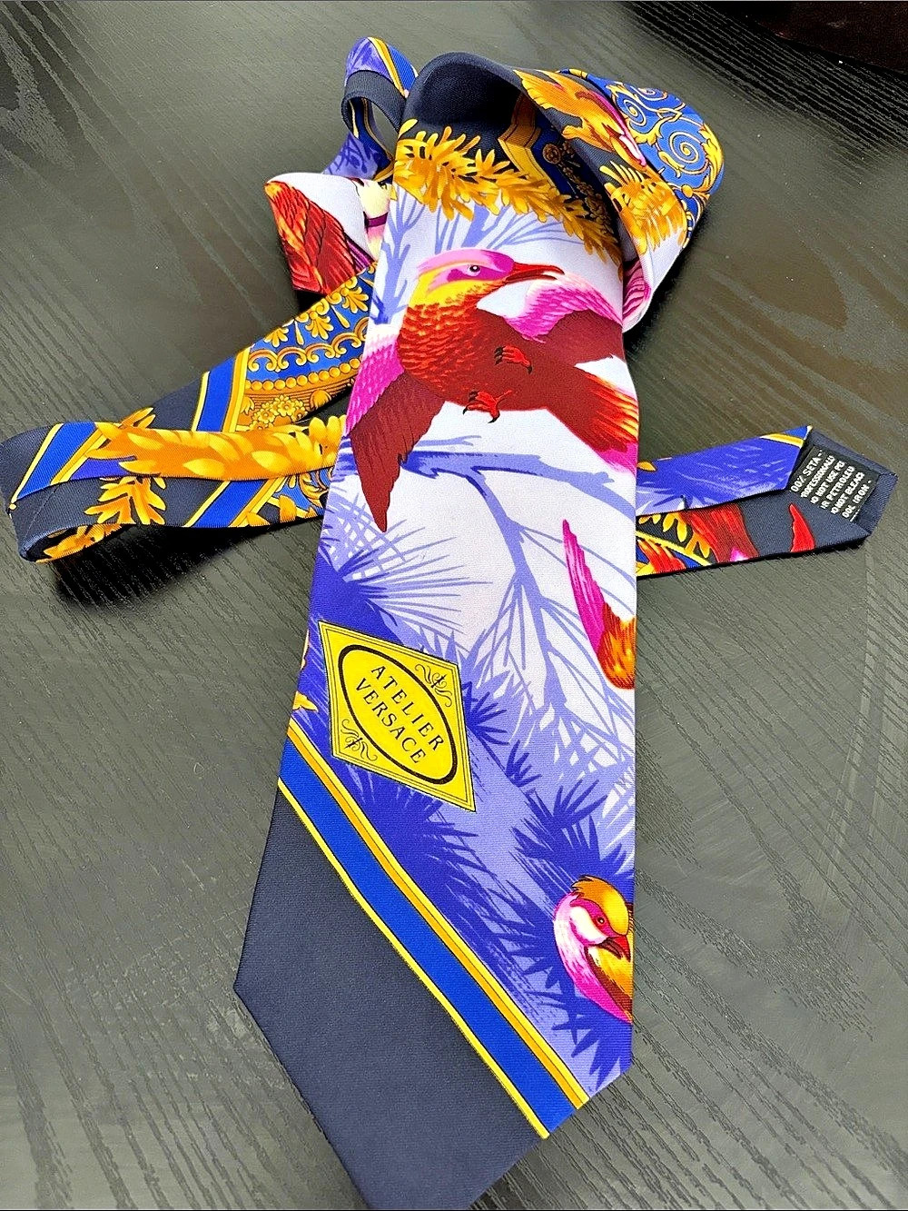Gianni Versace Ties Blue Purple Size One Size